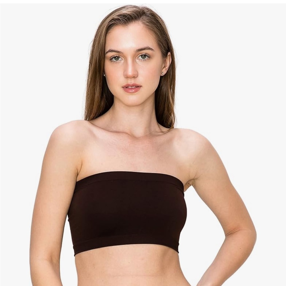 Brown Strapless Tube Top